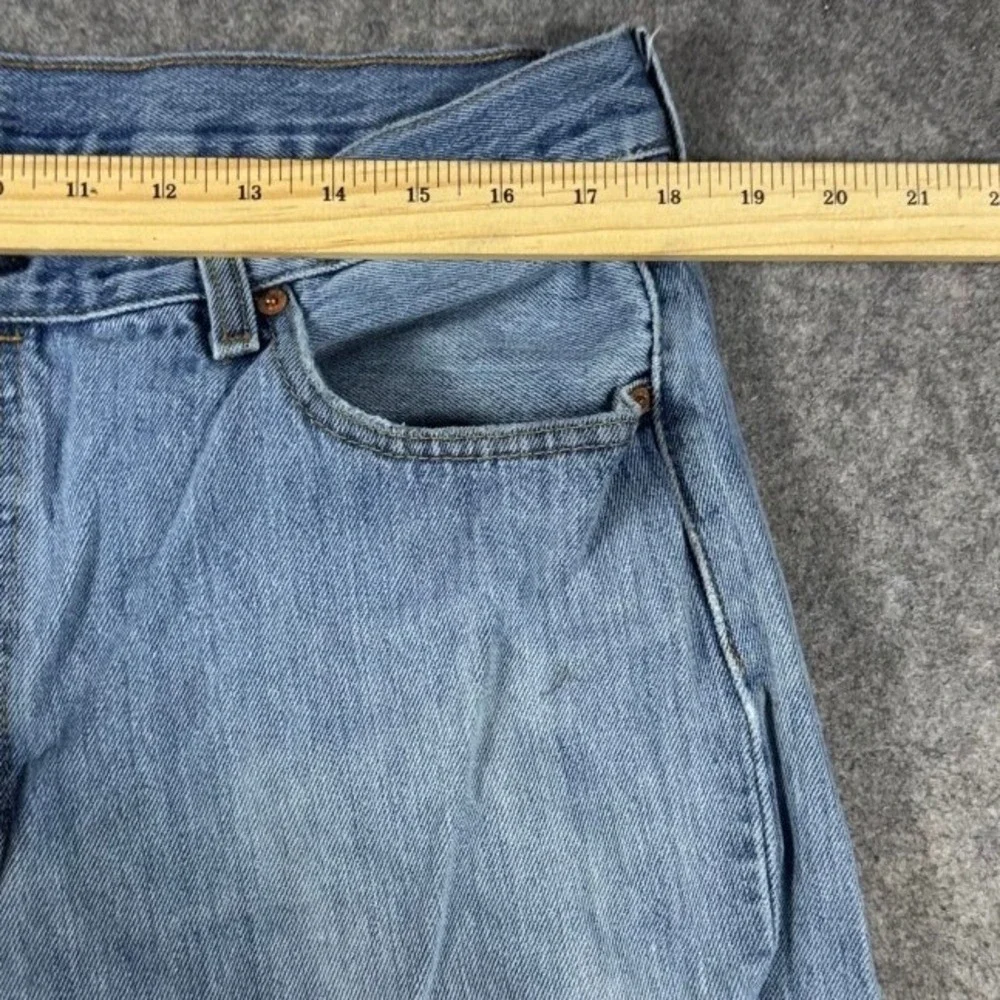 Levi's 501 Original Fit‎ Mens Light Wash Blue Straight Leg Denim Jeans 36x30